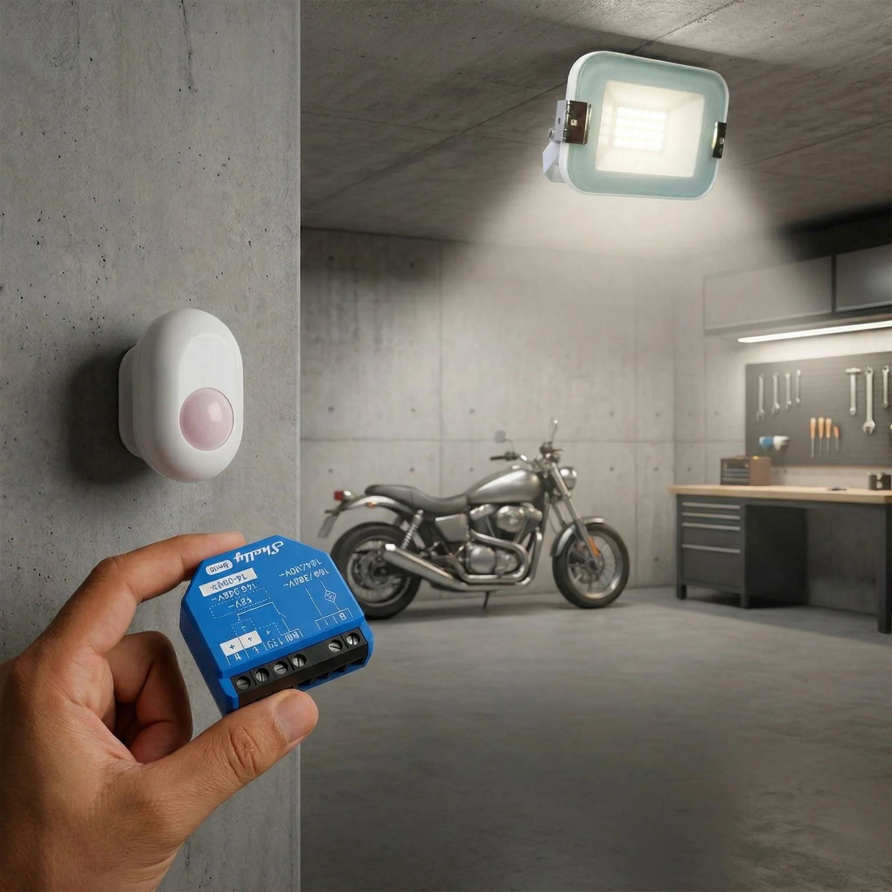Pack Bienvenida Garaje: Foco LED 10W + Shelly 1 Gen3 + Shelly Motion - Image 3